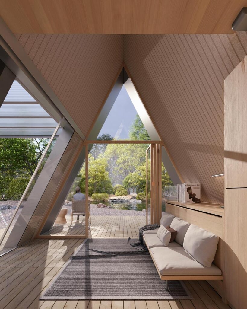 Camping House by Atelier Lune combines foldable architecture and modular micro-housing -
