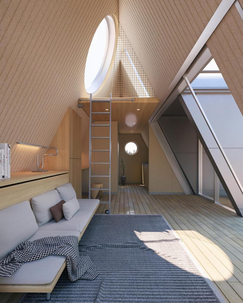 Camping House by Atelier Lune combines foldable architecture and modular micro-housing -