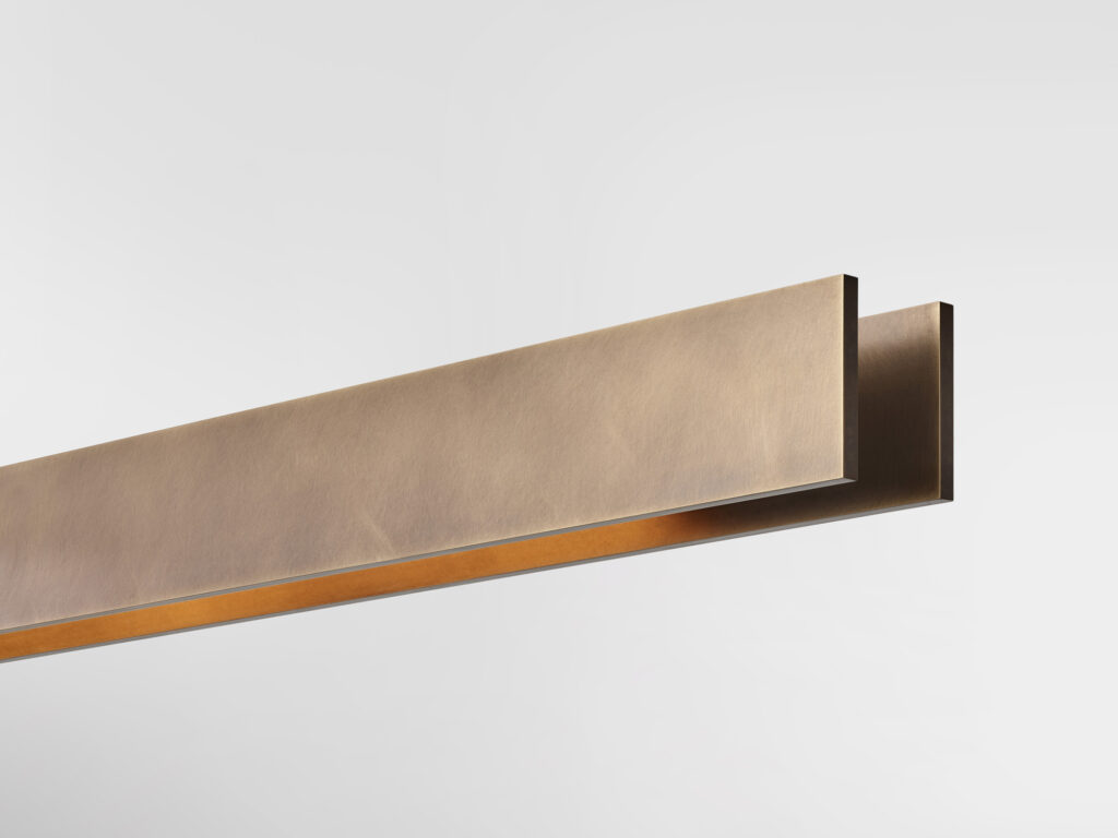 Ross Gardam designs Liminal linear pendant with uplight and downlight -