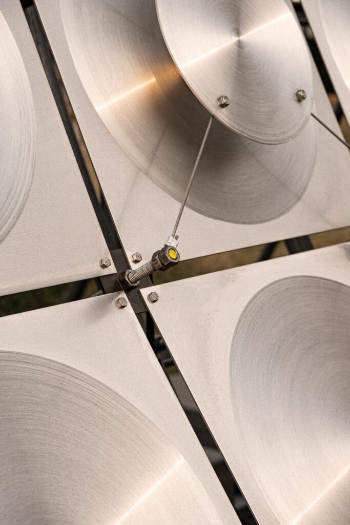 Frederik Gustav creates reflective aluminium Speaker for festival in Copenhagen -