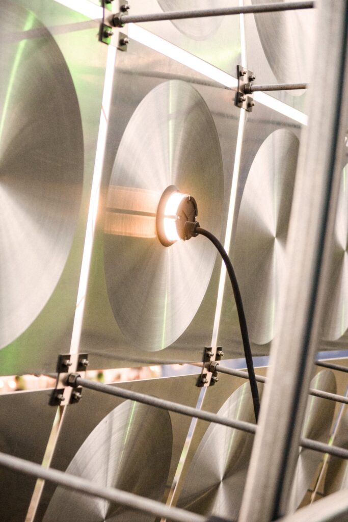 Frederik Gustav creates reflective aluminium Speaker for festival in Copenhagen -