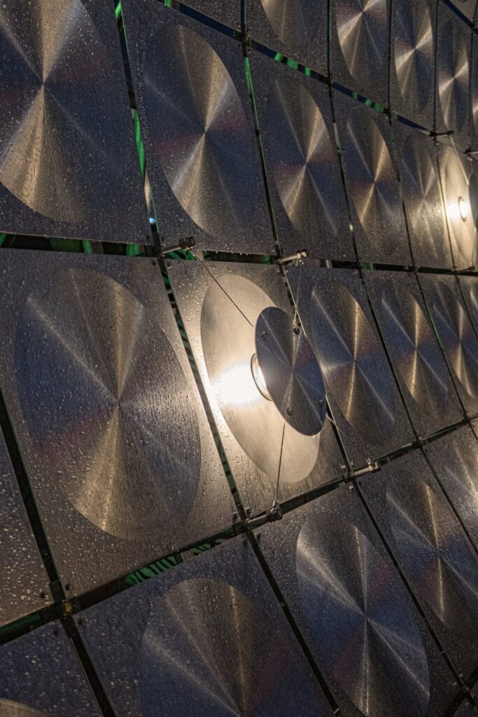 Frederik Gustav creates reflective aluminium Speaker for festival in Copenhagen -