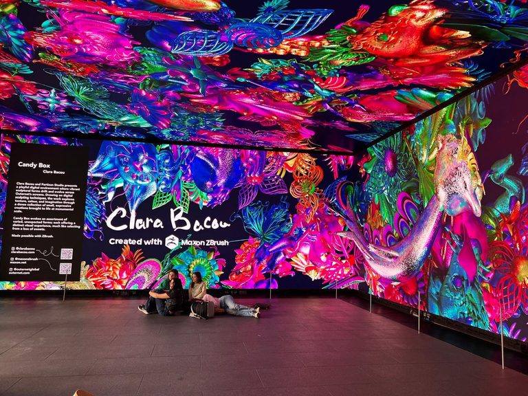 Clara Bacou fills Outernet London with monumental digital sculptures Clara Bacou fills Outernet London with monumental digital sculptures