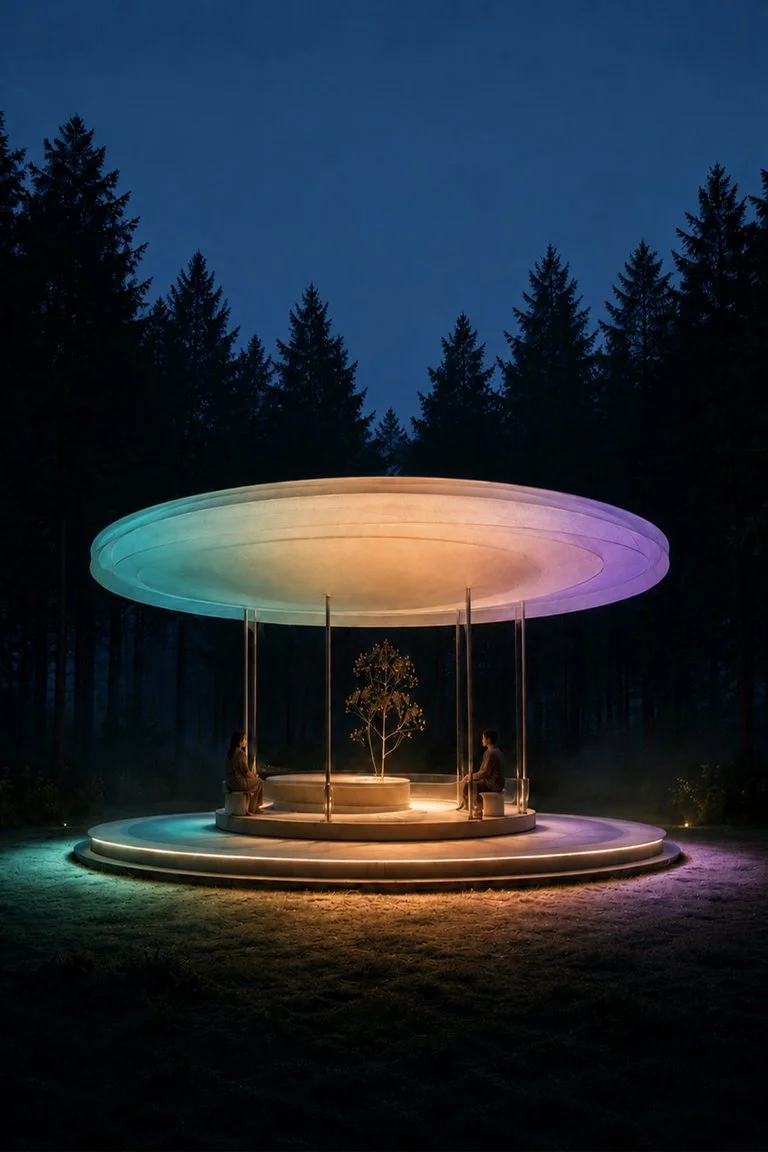 BEYOND SEEING reframes perception at Vienna Design Week 2026 Soft Eclipse microclimatic shading canopy structure by Xinyue Hope Shen at Vienna Design Week