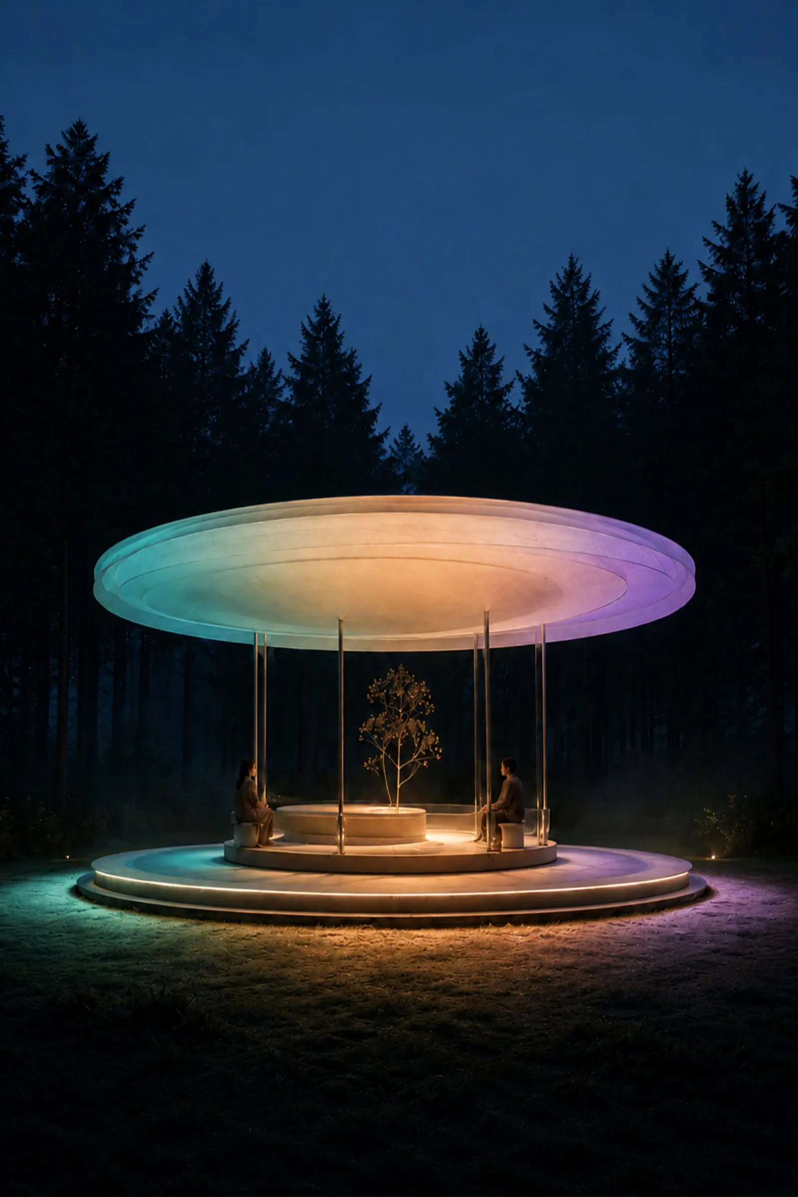 Soft Eclipse microclimatic shading canopy structure by Xinyue Hope Shen at Vienna Design Week
