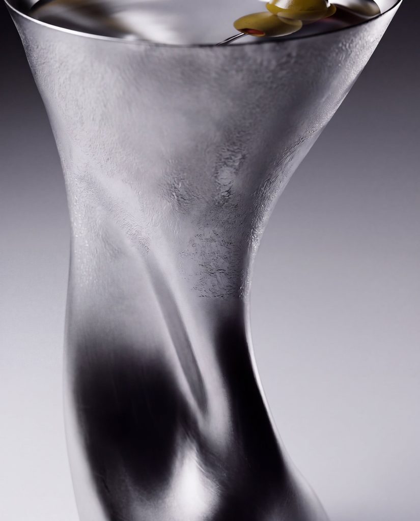 Davide Bozzo Studio reimagines Dry Martini barware through distorted steel -