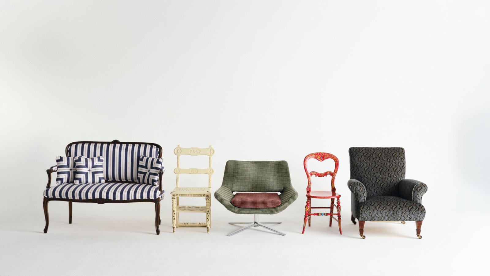Vinterior transforms five vintage chairs for Sit Differently campaign